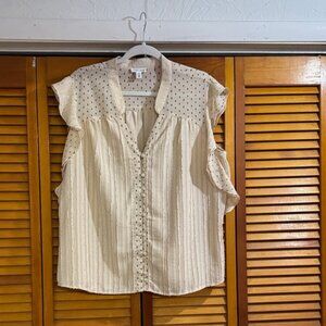 Cream Polka Dot Women's Top